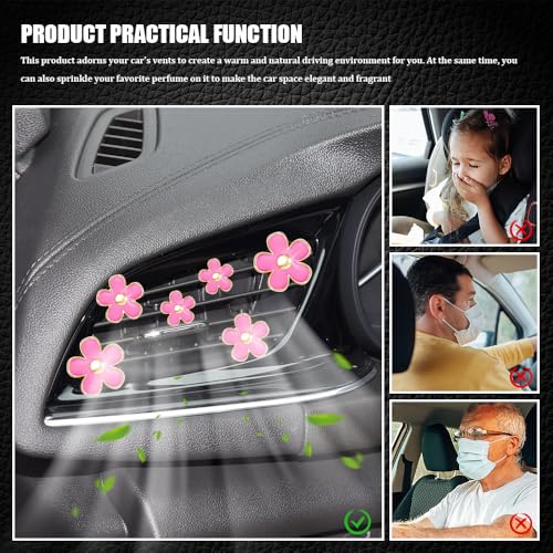Image of 8PCS Daisy Flower Air Vent Clip Accessories, Air Conditioning Outlet Clip, Car Air Freshener Dashboard Accessories Charm, Auto Decorations Interior Universal Car Fresheners for Women