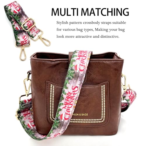 Image of Dsigo Purse Strap, 1.5 inch Wide Gold Alloy Buckle Floral Printing Crossbody Shoulder Strap for Bag Handbag Crossbody Bags