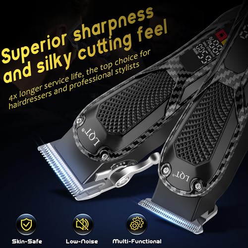 Image of Professional Hair Clippers for Men Rechargeable Cordless Beard Trimmer & Electric Shaver, Hair Cutting Kit with LCD Display Gift for Dad, Husband, Men