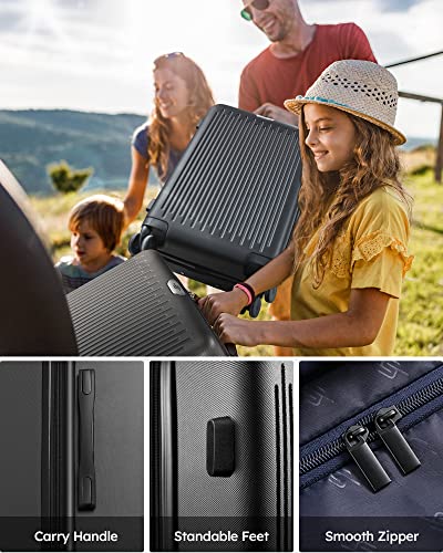 3 Piece Luggage Sets Expandable, Hardshell Travel Suitcase With Double Spinner Wheels And Tsa Lock, (Black) #TOP2