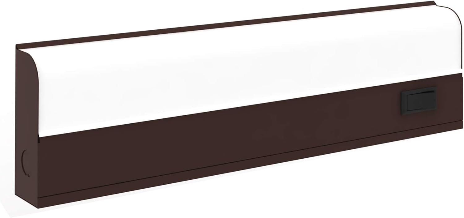 Hardwired LED Under Cabinet Lighting - 8 Watt, 12", Dimmable, CRI>90, 3000K (Soft White), Bronze, Wide Body, Long Lasting Metal Base with Frost Lens