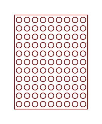 Lindner 2550E Velourseinlage rot plateau de velours rouge de 20 mm