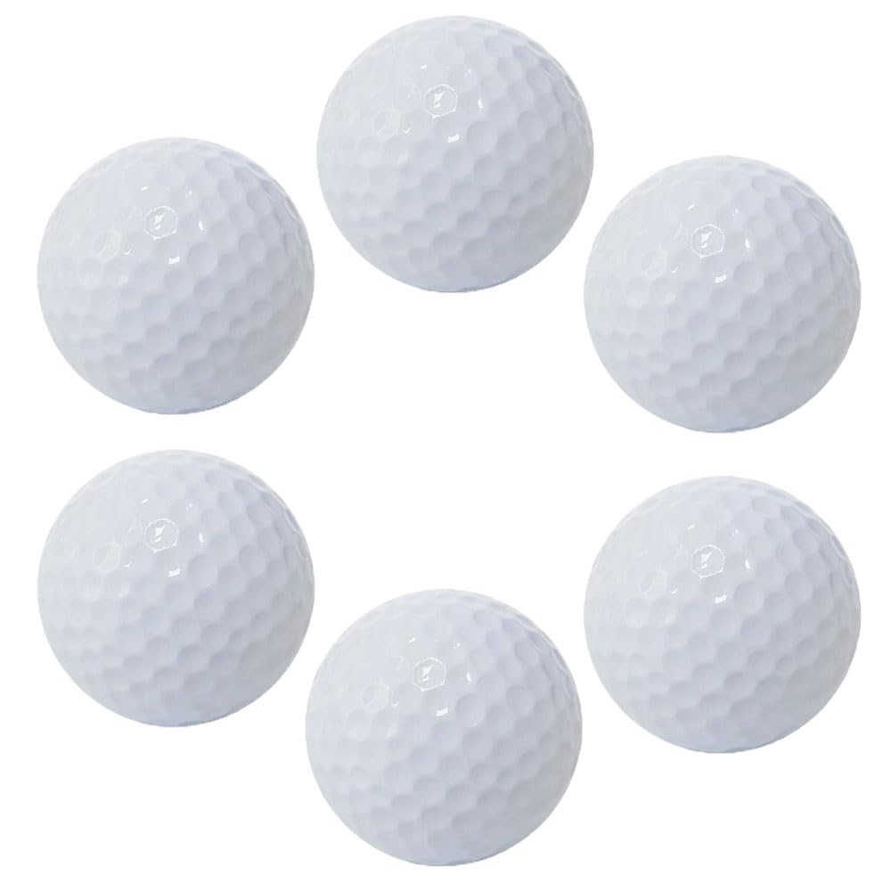 Juego de 6 pelotas de golf de 42 mm, blandas para entrenamiento en interiores o exteriores, color blanco