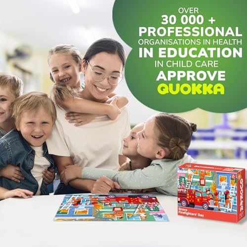 Image of QUOKKA Puzzles for Kids Ages 3-5 - 30 Pieces Puzzles for Toddlers 2-4 - Firefighters Learning Jigsaw Puzzles for Kids 4-6 Years Old - Educational Toys for Boy and Girl
