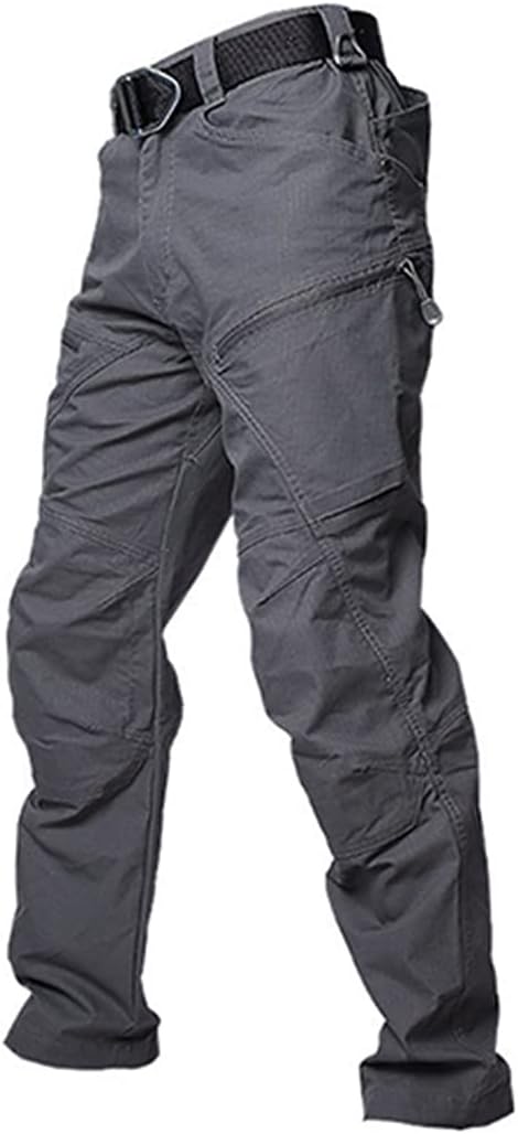 KEHAIOO Tactical Cargo Pants, Mens Summer Straight Combat Army Military Pants, Cotton Many Pockets Stretch Trousers