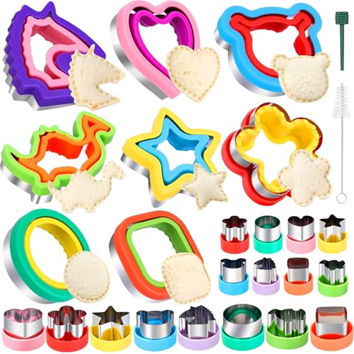 laxizar 8 Pack Sandwich Cutters Cookie Cutters Sandwich Maker Bread Maker Lunchbox 16 pcs Cookie Cutters
