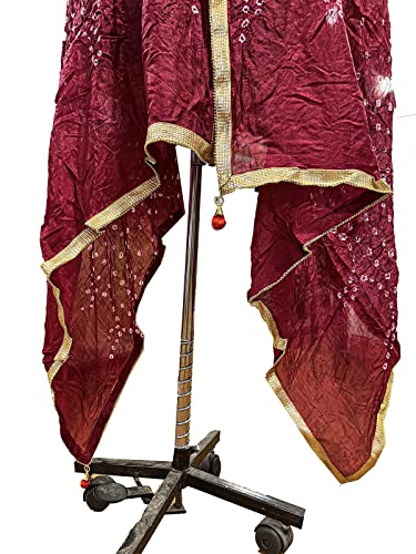 ETHINIC Craft Hub® Women's Cotton Bandhani Dupatta Jaipuri Rajasthani Dotted Dupatta Embroidered Dupatta All Color Available3