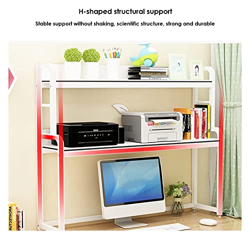 Desktop Home Office Modern Desk Organizer Shelf, Computer Desktop Hutch Bookshelf, Tabletop Bookcase, Multi-Function Free Standing Shelves For Space Saving (Color : A) #TOP2
