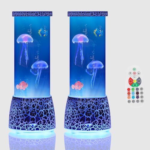 Lampe méduse à DEL Skcoipsra lot de 2 avec télécommande et 16 couleurs USB