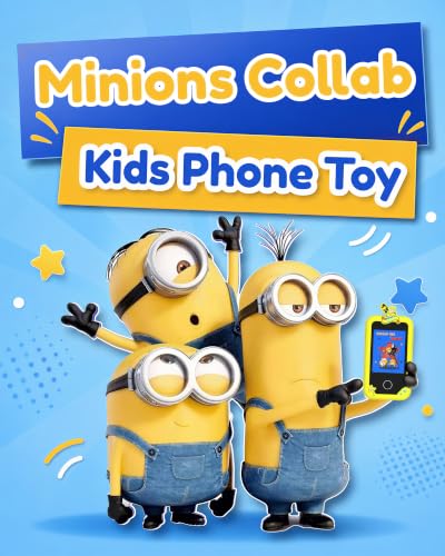 Image of KOKODI Kids Smart Phone Toys, Minions Collab Birthday Gifts Idea for 3 4 5 6 7 8 Year Old Boys, Touchscreen HD Digital Dual Video Camera, Preschool Learning Toy for Kids 3-5 Travel Trip Activity