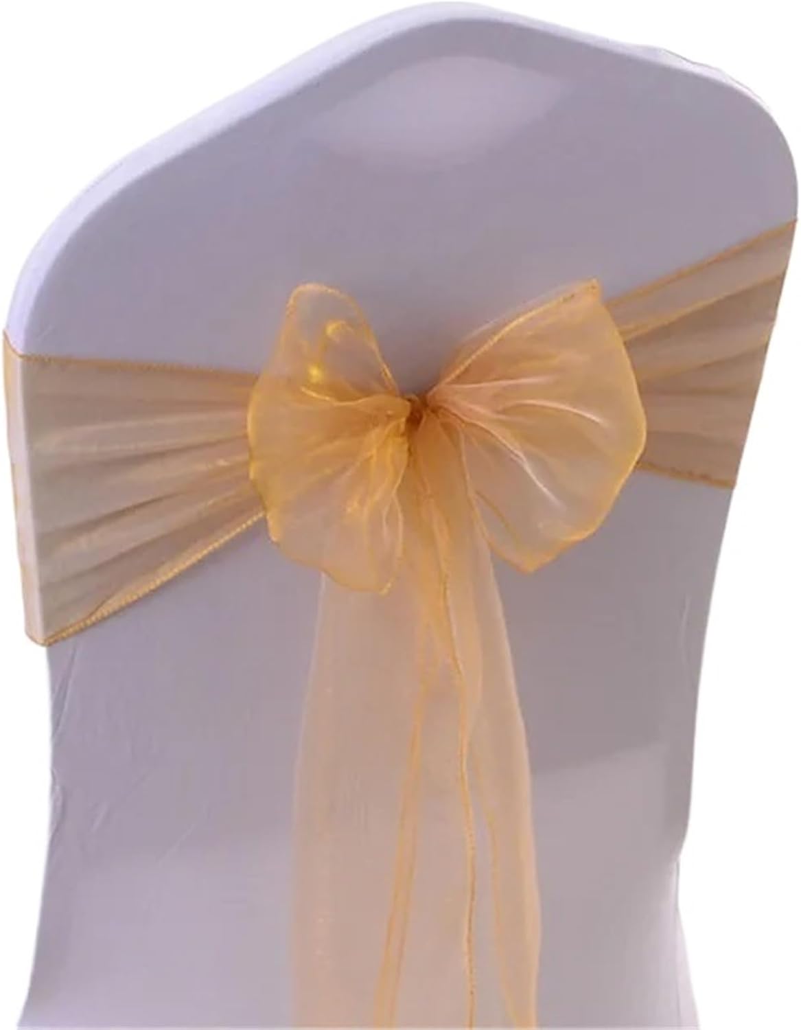 50pcs Chair Sashes Knot Bands Bows for for Wedding Party Banquet Event Country Decoration for Wedding Party Banquet Event Decoration(Creamy)