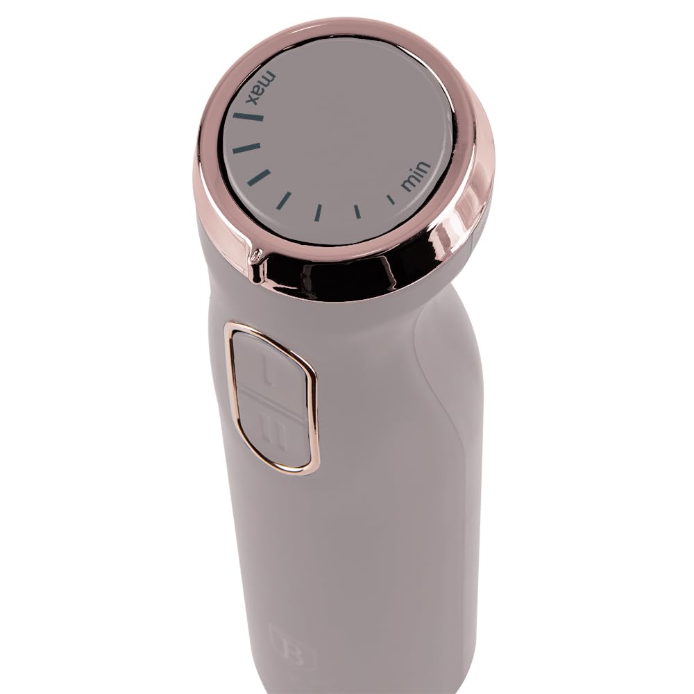 Berlinger Haus Batidora de Mano 6 en 1, 800W, Control de Velocidad Variable, Cuchilla de Titanio, Accesorios Incluidos, Acero Inoxidable, Color Taupe Mate