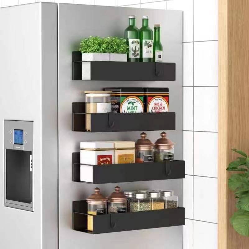 4 Pack Magnetic Shelf for Fridge Magnetic Spice Rack for Inside Cupboard
