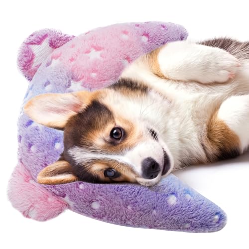 Maiiu Pet Calming Pillow for Dogs, Soft U-Shaped Pillow Glow in The Dark, Joint Relief, Sleep Comfortably,Suit for Small, Medium, Large Dogs, Fluffy Pet Neck Pillow (S-Pink)