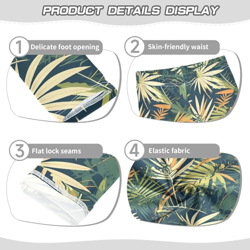 Palm Tropical Pattern Exotic Kids Girl's Cotton Leggings Casual Full Length Workout Pants Sports3