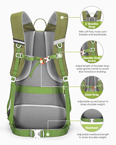 HOMIEE Wandelrugzak 45L, Arbeidsbesparende Ademende Lichtgewicht Wandelrugzak, Multifunctioneel Hangsysteem Trekkingrugzak Outdoor Skiën Bergbeklimmen Klimmen Camping Rugzak - Image 5