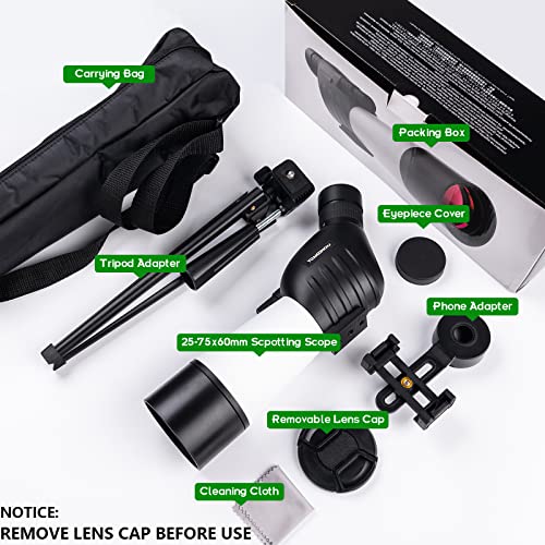 YUANZIMOO 25-75x60 スポッティングスコープ YZMscopewhite の商品画像 5