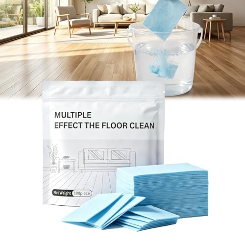 100 Piece Floor Cleaning Tablets Multi-Surface Cleaner New Floor Cleaning Tablets Sheets Water Soluble Floor Cleaner for Mopping for Hardwood Laminate Floors Wall Tiles Glass (Blue 100 Pcs)