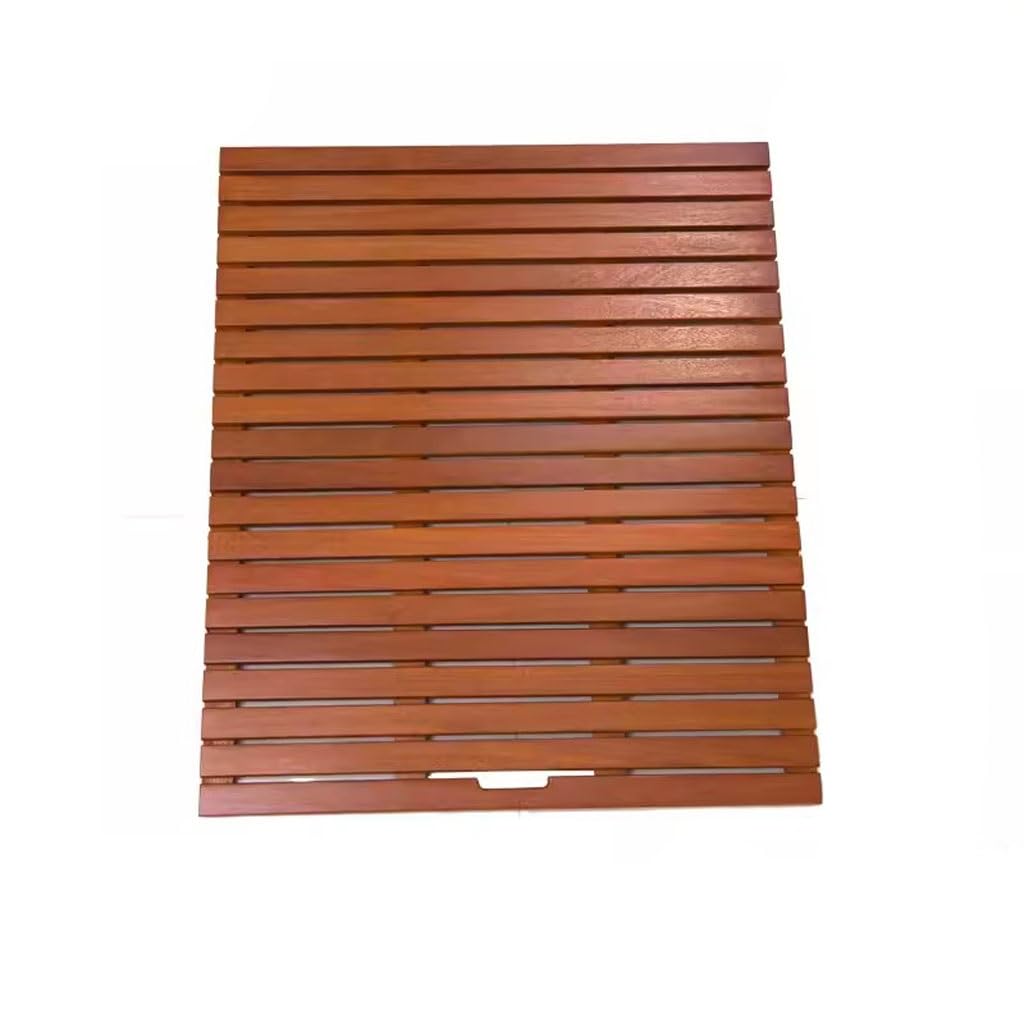 Hpthly A Wood Pedal Bathroom Shower Bath Floor Mat Water-Resistant Nti-Slip Slatted Design Duck Board,-70X80cm