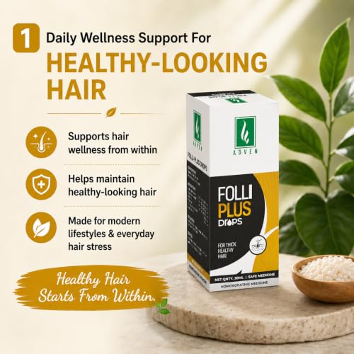 Image of Folli Plus Hair Root Nourishment & Scalp Wellness Drops | Homoeopathic Formula for Hair Strength, Scalp Health Wellness Support | 2 x 30 ml