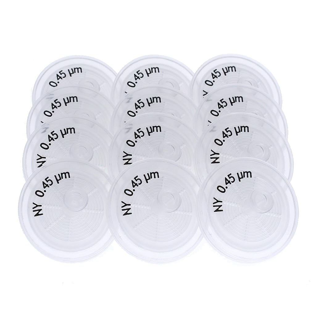 Nylon Syringe Filters, 0.45 μm Pore Size, 25mm Diameter, Hydrophilic Membrane, for HPLC Sample Preparation, Pack of 12-picture-31