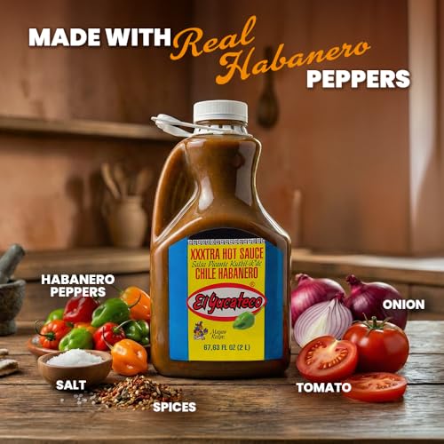 Image of El Yucateco XXXtra Hot Habanero Sauce, 4 fl oz (Half Gallon) | Authentic Mexican, Chile Habanero, Extra Heat, Imported from Mexico