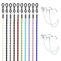 Vin Beauty 10 Stück Brillenbandketten, universelle Brillenkette aus Leder, rutschfeste Brillenkordel, Sonnenbrillenband, Brillenbandhalter, geflochtene Zubehörkette um den Hals für Männer und Frauen