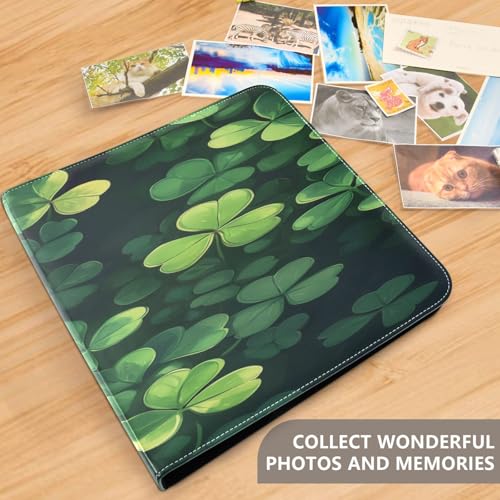 Álbum de fotos adhesivo DIY con cubierta de cuero PU, 3 anillas, 40 páginas tamaño 8x10 miniatura 5