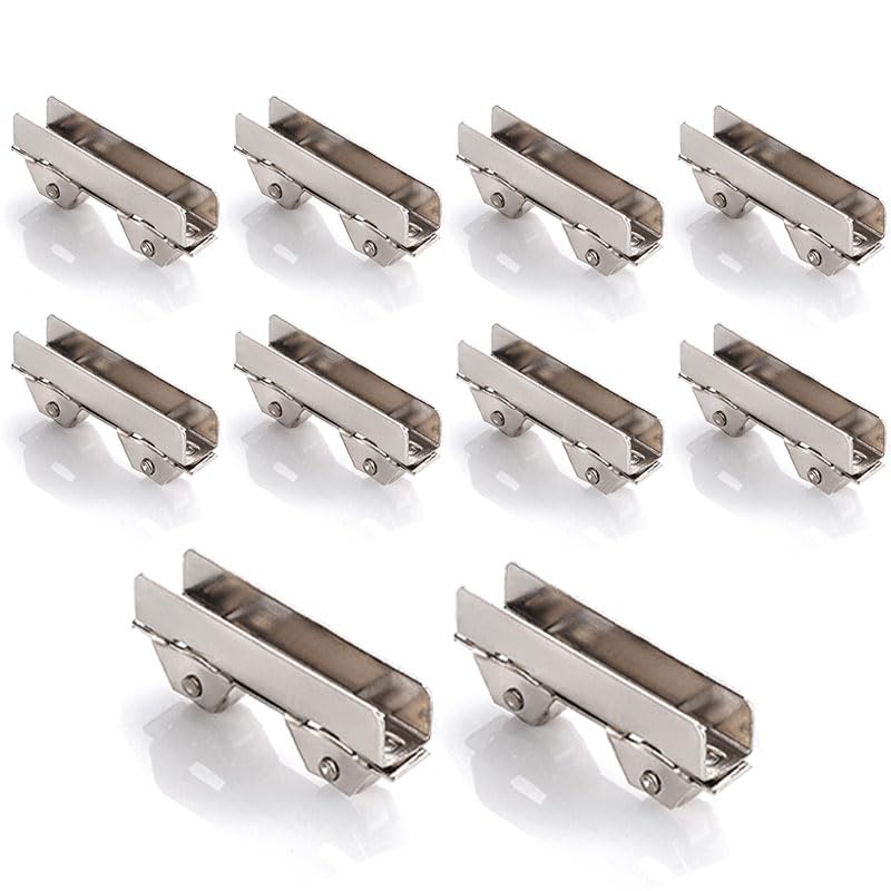 10 morsetti per ruote in vetro, ferro, per porte scorrevoli, vetrine, vetrine, spessore 8 mm, larghezza scanalata 8 mm