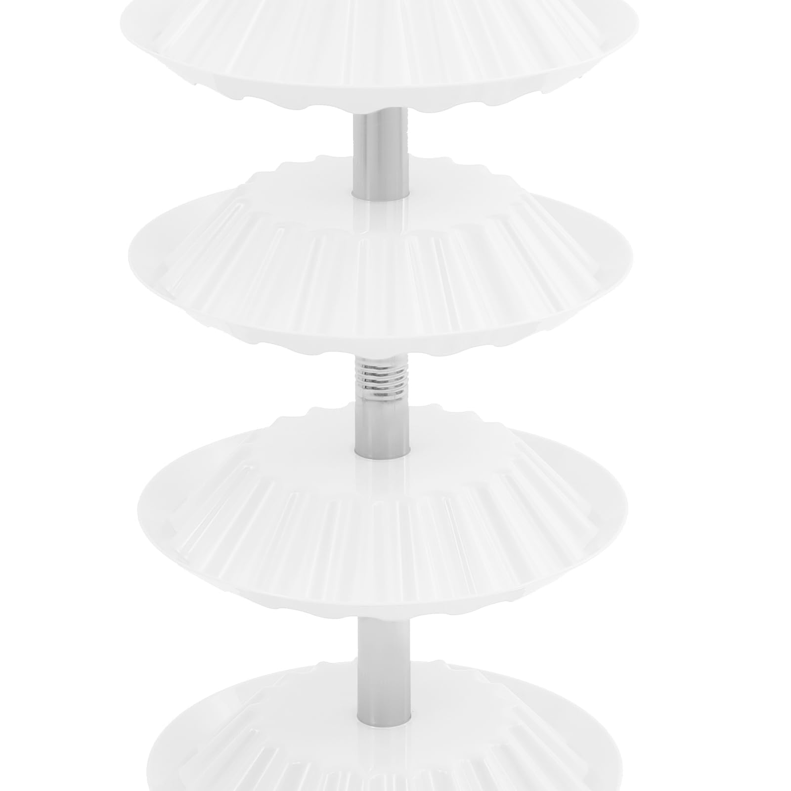 Espositore rotante per smalti a 5 ripiani, con ruote, funzione girevole a 360° e 5 livelli, per la conservazione in salone e a casa, 36 x 9 x 10 cm, bianco