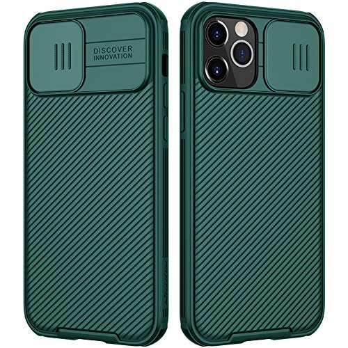 Image of Nillkin CamShield Pro Slim Case Compatible with iPhone 12 /iPhone 12 Pro, Protective Cover Case for 12 Pro with Camera Protector Hard PC and TPU Phone Case for Phone 12 6.1'' Green
