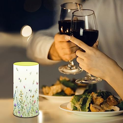 Image of Flameless Candle with 18 Key Remote 4 /8 Hours Timing Color Changing, Flickering Wick Realistic Votive Electric Candle for Patio Desktop Home Ornaments, Floral Green