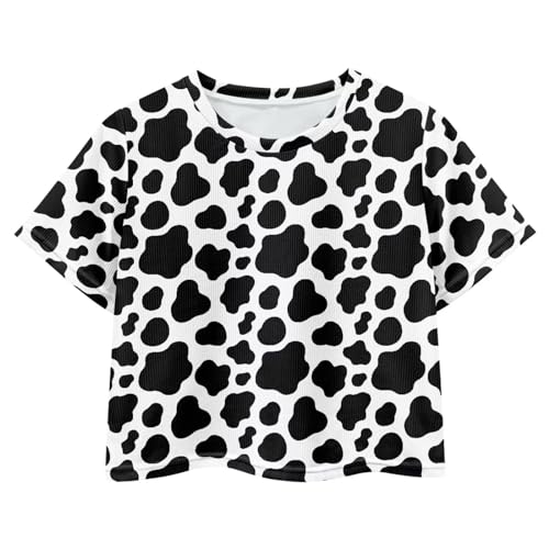 Image of AmzPrint Cute Cartoon Pig Piggy Print Pink Shirt Girls Graphic Tee T Shirts Solid Color Short Sleeve Tunic Crop Tops