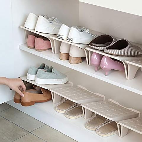 ALPENKOK Shoe Stacker Shoe Slots Organizer for Closet - 4 Pcs, Space Saver, Shoe Risers for Shelf & Closet – Durable, Stackable, and Fits Most Shoes (10 x 8.7 Inches) Cover