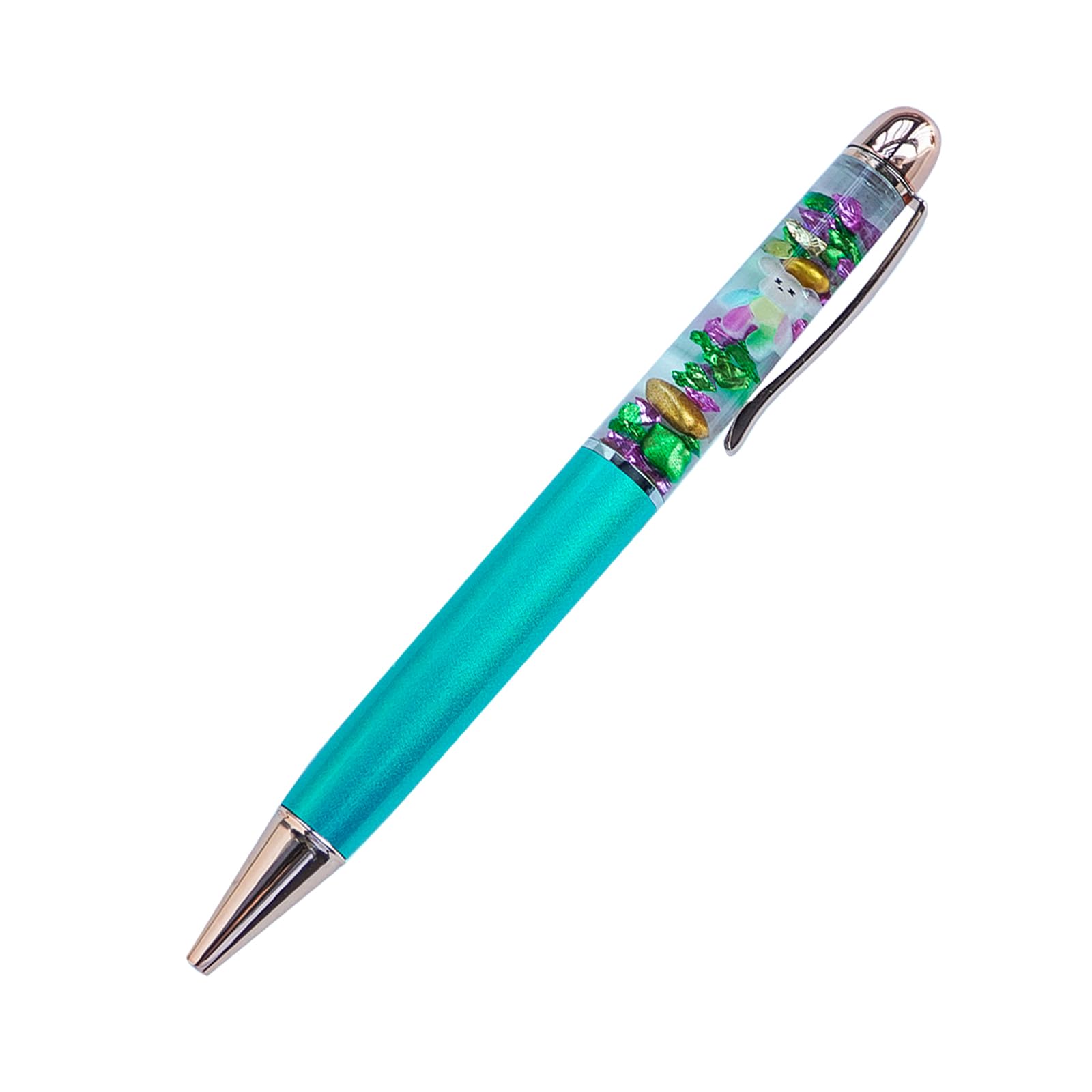 Sikyby Bear Glass Glaze Fun Pens Cute Floater Floating Liquid Writing Journaling Office Pen Unique Present Gifts(Turquoise) — image 1