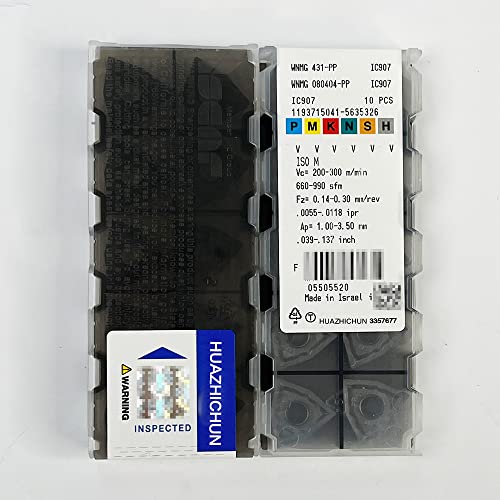 HUAZHICHUN 10pcs WNMG 080404-PP IC907 Carbide Insert External Turning Tools CNC Quality Turning Insert Lathe Tools