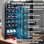 NutriChef PKCWCDS188 Cellar Cooler for White and Red Wines Chiller, 18 Bottle Dual Zone-Black - Image 5