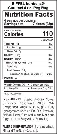 EIFFEL bonbons French Confection Caramel Chewy Candy, 4 oz - (Pack of 12)