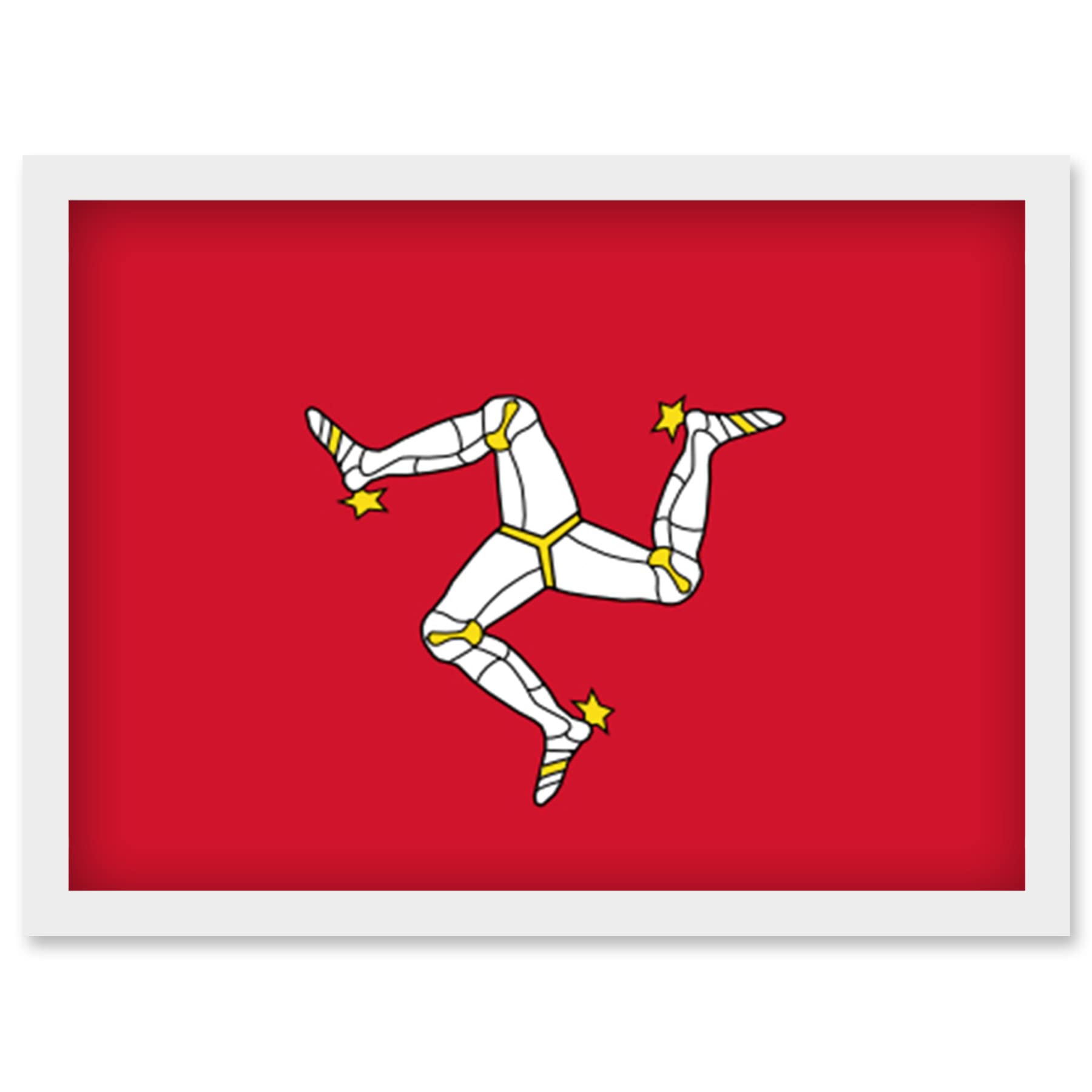 Artery8 Isle of Man National Flag Patriotic Vexillology World Flags Country Region Poster Artwork Framed Wall Art Print A4