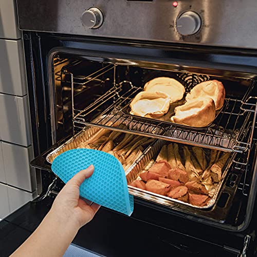 Image of Countertop Protector Heat Resistant Trivets for Hot Pots and Pans - Non-Slip Insulated Heat Pads for Kitchen Counter Blue Pack of 2