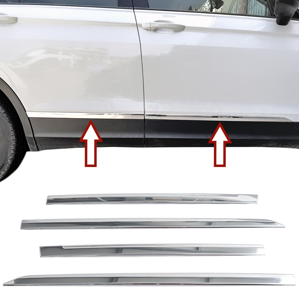 Kit De 4 Moulures Chromées Pour VW Tiguan 2 / Allspace 2016-2021 – Déco ABS, Facile à Poser