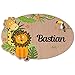 Plaque de Porte Jungle Personnalisée. Plaque Chambre Enfant. Plaque Bois Personnalisable avec Prénom. Décoration Chambre Enfant Animaux Originale - 2 perçages en Haut, Plexi Noir