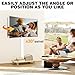 TVON Rolling TV Stand for 32 to 65 70 Inch TVs, Elegant Floor TV Stand with Wheels, Mobile TV Cart with 9 Levels of Height Adjustment for Optimal Viewing, White Floor Stand for Living Room