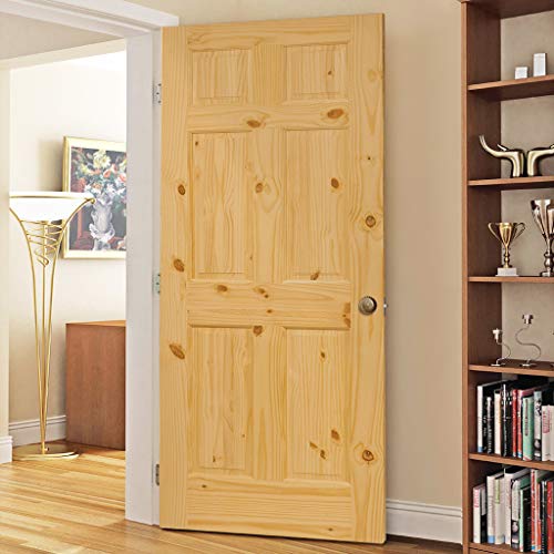 6 Panel Colonial Double Hip Knotty Clear Pine Interior Door Slab (32x80) Madcity Doors
