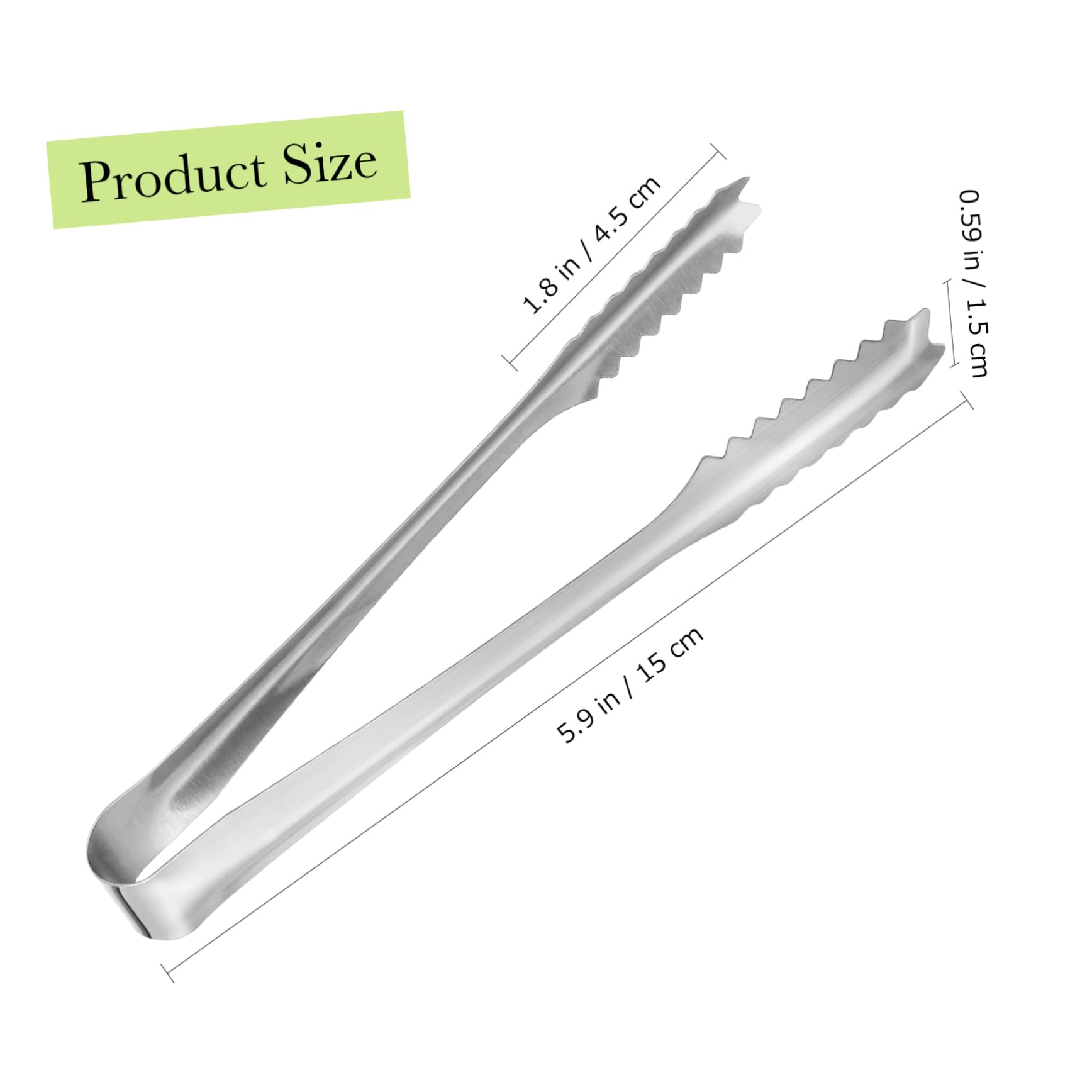 CIYODO Serving Tong Stainless Steel Ice Sugar Tong Thickened Material Ice Kitchen Tool