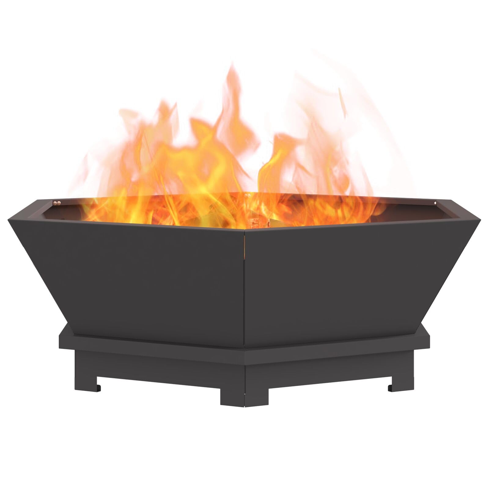 Sześciokątne palenisko czarne 75 x 75 x 28 cm stal-858996