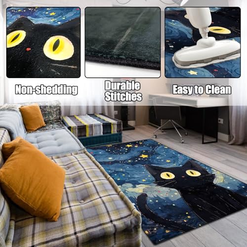 Tapete decorativo gato 4x6 antideslizante lavable miniatura 3