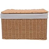 Scatole decorative con coperchio: realizzate in vimini intrecciato a mano, queste scatole non solo offrono funzionalità, ma aggiungono anche un tocco di eleganza e stile all'arredamento di qualsiasi stanza, portariviste decorativo da pavimento