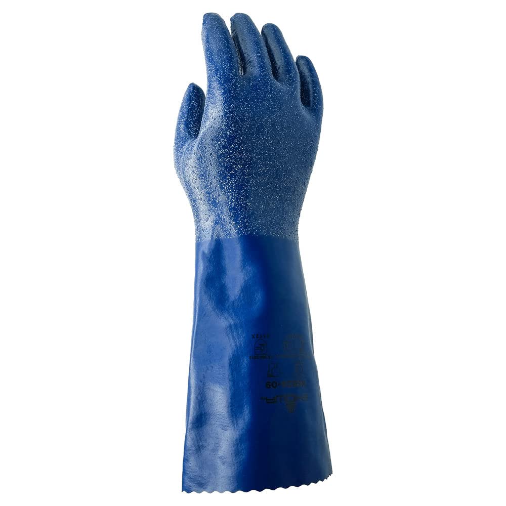 SHOWA NSK 24 Sustainable EBT Nitrile Chemical Resistant Safety Glove with Cotton Liner, Food Safe, 14
