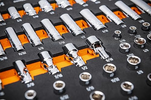 Image of GEARWRENCH 68 Piece 1 /4 inch Drive Master SAE Socket Set in Foam Storage Tray - GWMSSKT14SAE (Pack of 6)